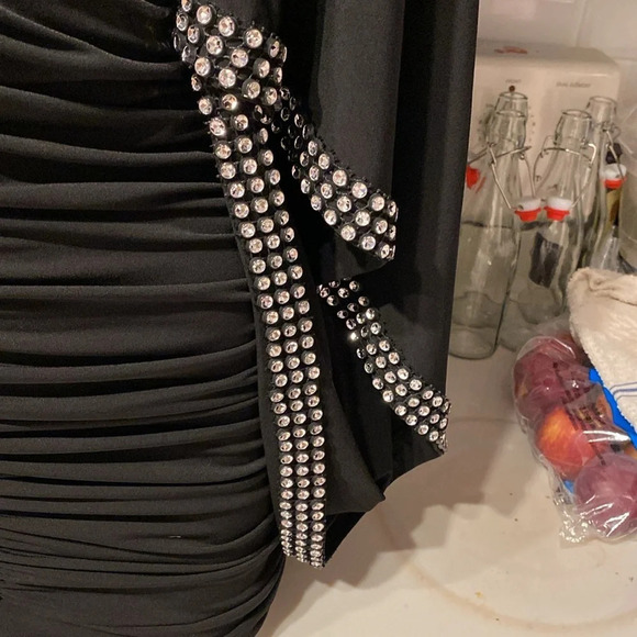 N womens LA- EL dressy sexy faux stretch diamonds regular size top S. - Picture 3 of 6